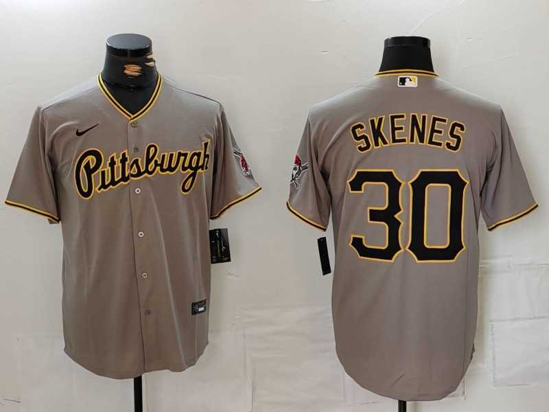 Men%27s Pittsburgh Pirates #30 Paul Skenes Grey Stitched Jersey->san diego padres->MLB Jersey